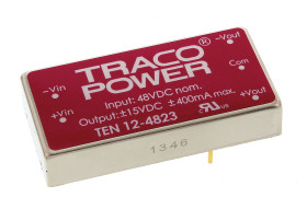 Przetwornica DC-DC, 12W, Uwe 18 → 75 V DC, Uwy ±15V dc, Iwy ±400mA, TRACOPOWER