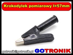 Krokodylek pomiarowy izolowany l=57mm czarny