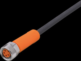 Sensor actuator cable, M8 cable socket, straight, A to open end, 4 pole, 3 m, PUR, black, 3 A, EVC406