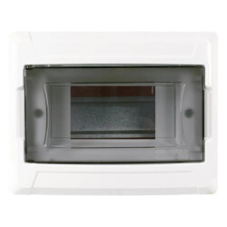 Rozdzielnica podtynkowa S-6 (N+PE) 1x6 moduły IP40 180x140x100mm drzwi transparentne dymne NEKU