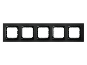 IMPRESJA PRESTIGE Ramka 5 pięciokrotna aluminiowa 4 mm szczotkowany antracyt + ramka czarna R-5YAC/64/25 OSPEL