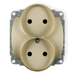 TREND Gniazdo podwójne b/u złoty 6GPR-2p