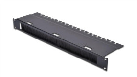 Panel Zapasu Kabla Ze Szczotką 1U S/480 G/120 Czarny (Ral 9005) Dn-19 Org-3U-Sw