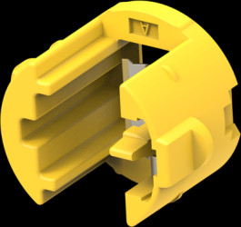 Plug, 2 pole, straight, 1 row, yellow, 1376766-1