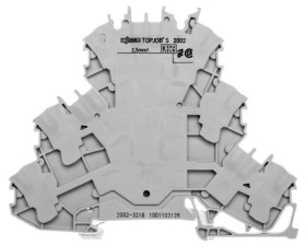 Złączka 3-piętrowa 2,5mm2 ekran/N/L szara TOPJOBS 2002-3218 /50szt./