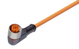 RKWT/LED F 4-07/10 M og, PVC, 4x0,25mm2 z gniazdem kątowym M12x1, sygnalizacja 2xLED PNP NO, LUMBERG 11498, (zam. ELWIKA-KV 4412