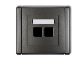 FLEXI Gniazdo multimedialne podwójne bez modułu (standard Keystone) grafitowy 11FGM-2P KARLIK