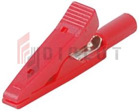 Krokodylek bezpieczny gniazdo 2mm KK187-R 50V=/30V~ 10A