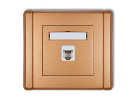 FLEXI Gniazdo telefoniczne 1xRJ11 4-stykowe beznarzędziowe złoty metalik 8FGT-1 KARLIK