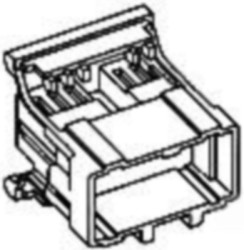 Plug, unequipped, 20 pole, straight, 2 rows, black, 175652-2