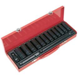 Sealey AK5815M Impact Socket Set 15pc 1/2&quot;sq Drive Deep Metric