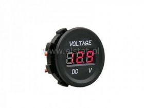 Woltomierz okrągły LED czerwony 12-24V; DC