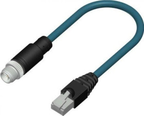 Przewód czujnik-siłownik ze złączem Złącze M12 liczba rdzeni 8 długość 5m Rodzaj A Męski Złącze B RJ45
