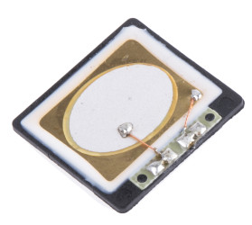 Miniaturowy głośnik piezoelektryczny, 70nF, 700 → 20 000 Hz, 85dB, Pola lutownicze