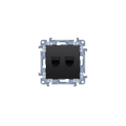 Gniazdo teleinformatyczne RJ45+RJ11 C5T.01/49 czarny mat Simon10 Kontakt-Simon