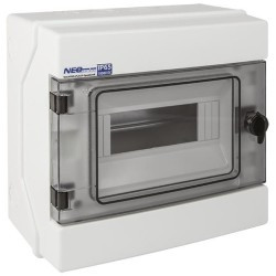 Rozdzielnica hermetyczna modułowa (500V AC, 1000V DC) 1x8 natynkowa (N+PE) IP65 RH-8 ELEKTRO-PLAST OPATÓWEK