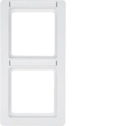 Q.1 Ramka 2-krotna pionowa z polem opisowym, biały, aksamit