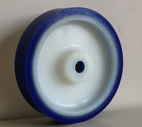 Kółko do wózka, Lite, Poliuretan, Niebieski, Biały, obc.: 600kg, śred.: 200mm, szer.: 50mm