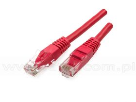 Patchcord UTP, kat6, 1,0m, czerwony, LSOH/LSZH