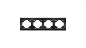 Quadra Ramka Plastikowa Poczwórna Czarna