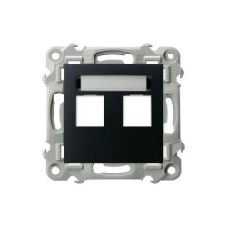 SZAFIR Obudowa gniazda podwójnego typu Keystone prosta czarny metalik GPK-2Z/p/33