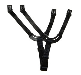 Pasek podbródkowy do kasków, Tkanina, Czarny, do uzytku z: Kaski AUBOUEIX, modele BRENNUS, KARA i IRIS 2