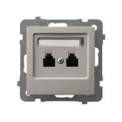 AS Gniazdo telefoniczne podwójne niezależne kaszmir GPT-2GN/m/82