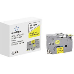 Renkforce RF-6027790 Labelling tape Yellow Black 12mm x 8m