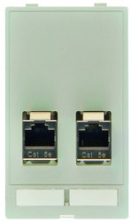 Data module, 2 x RJ45 socket to 2 x RJ45 socket, straight, Cat 5e, 39500020120