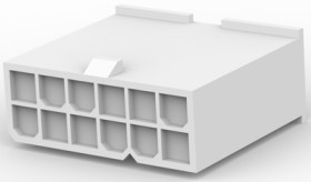 Plug housing, 12 pole, pitch 4.2 mm, straight, natural, 1-1586000-2