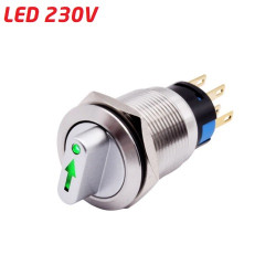 Przełącznik podświetlany LED 230V (zielony) 22mm
