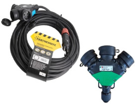 Przedłużacz jednofazowy 20m z rozgałęźnikiem 3-gniazdowym, przewód H07RN-F 3x2,5mm2 17071