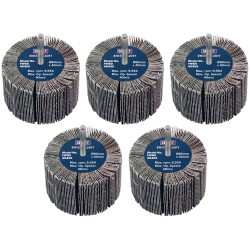 Sealey FW8040405 80 x 40mm Abrasive Flap Wheel on 6mm Shaft 40Grit - Pack of 5