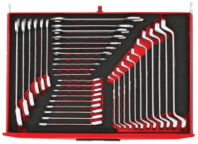 Zestaw narzędzi nastawnych Zestaw kluczy zapadkowych Teng Tools 8 → 32 mm 37 szt. Chromowo-wanadowy