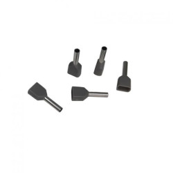 Końcówka tulejkowa izolowana HI 2x0,75/8 (100szt.) podwójna szara DIN