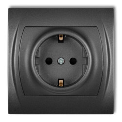LOGO Gniazdo pojedyncze z/u SCHUKO grafitowy 11LGP-1sp