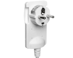 Wtyczka płaska kątowa 2P 16A 250V z przewodem 1,5m, biała OR-AE-1312/W