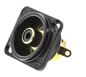 Gniazdo RCA Montaż na panelu Żeński Lutowane, styki pozłacane 16A Neutrik