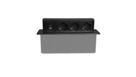 Gniazdo Meblowe Do Zabudowy 3 Złącza Wtyczkowe Schuko 1Xusb A 1Xusb C...
