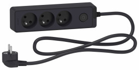 Odace Przedłużacz 3 gniazdowy z łącznikiem 1,5m antracyt ST9331B