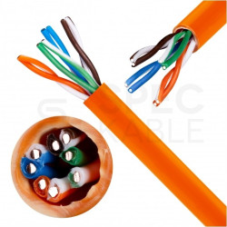 Kabel sieciowy U/UTP kat.5e skrętka 4x2x0,5mm wewnętrzny Dca bezhalogenowy LSOH pomarańczowy Bitner BiTLAN