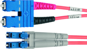 FO duplex patch cable, SC to LC, 3 m, OM3, multimode 50/125 µm, 100012331