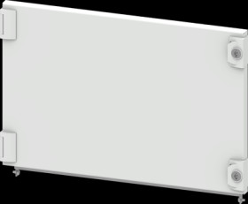 Compartment door, rectangular, sheet steel, (W x H x D) 600 x 400 x 25 mm, light gray, for built-in installation devices, 8PQ204