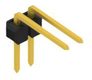 Pin header, 2 pole, pitch 2.54 mm, angled, black, 10056163