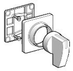 Zestaw instal. przeł. piórk. krzywk., do montażu na panelu szafy, czarny uchw. KZ91H