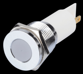 Q16F1CXXW12E Indicator LED, 12 V DC, 16 mm, FASTON, white/BrC