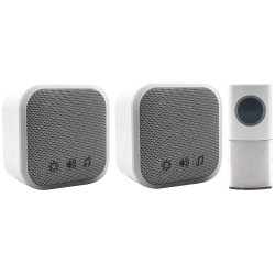 Uni-Com 98476 &#x2B; 98477GB &#x2B; W96001 Portable and Plug-In Door Chime Set, White