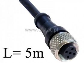 Złącze proste żeńskie 4P + kabel 5m