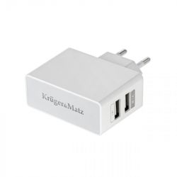 Ładowarka sieciowa zasilacz Kruger&Matz dual USB 2.1A