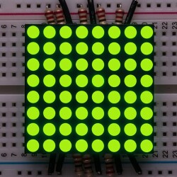 Small 1.2" 8x8 Ultra Bright Yellow-Green LED Matrix (KWM-30881CUGB)